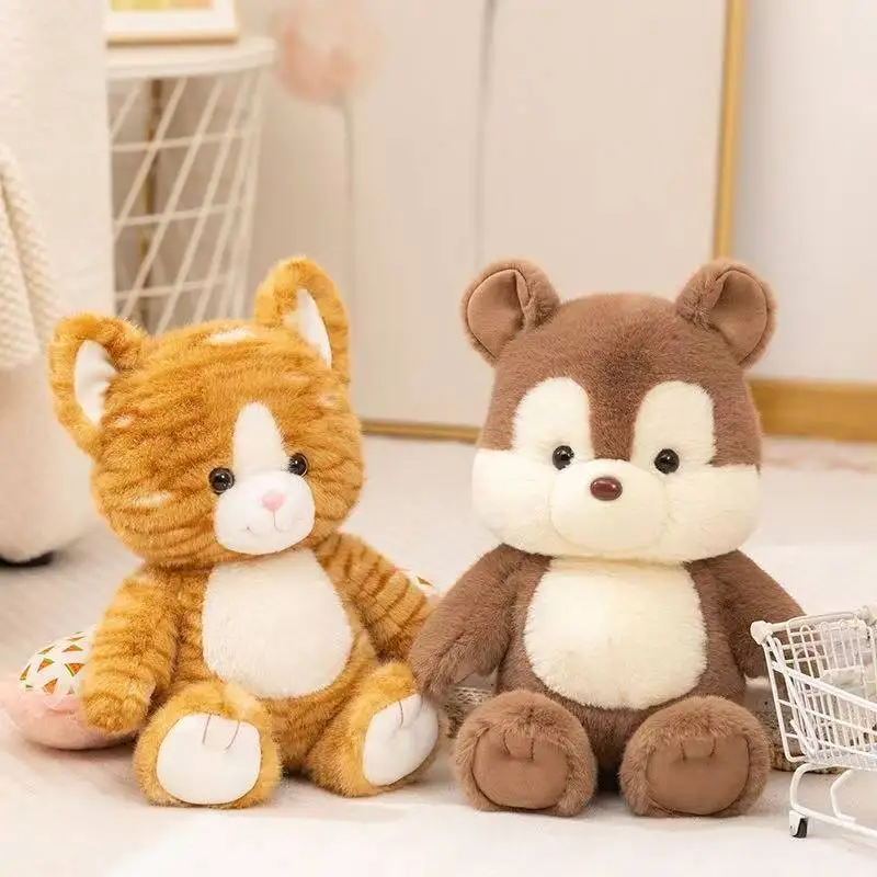 最新の森の動物人形かわいいぬいぐるみ手作り人形漫画アニメかわいい枕子供の誕生日プレゼント楽しい人形