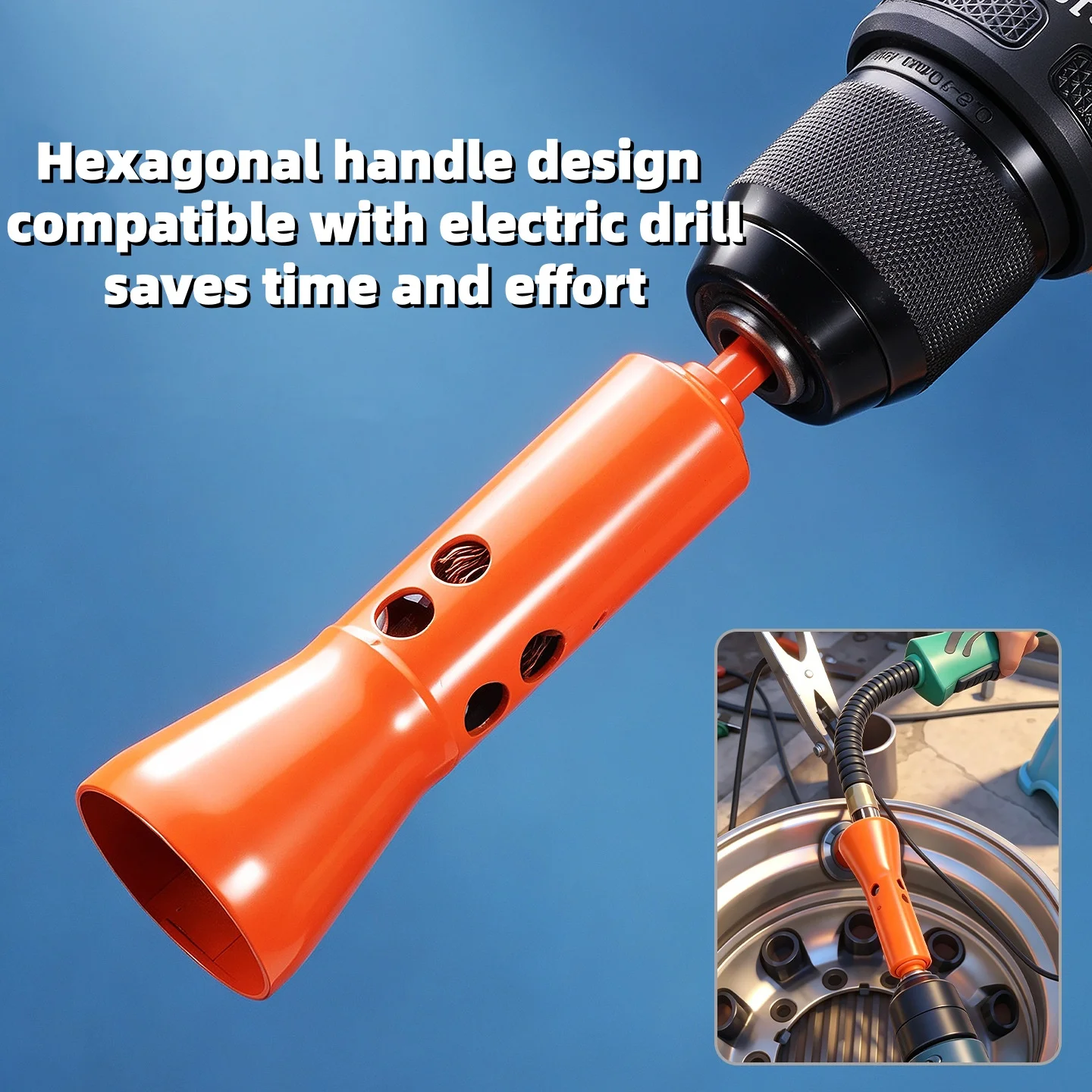 MIG Welding Nozzle Cleaner Attachment, Power Drill Drive Spatter Removal Socket Tool for MIG MAG Torch Nozzle Cleaning Brush