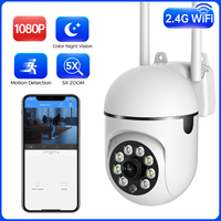 1080P WiFi Camera Home PTZ IP Camera 5X Zoom Two-way Audio HD Night Color Video Surveillance Auto Tracking Security CCTV Camera