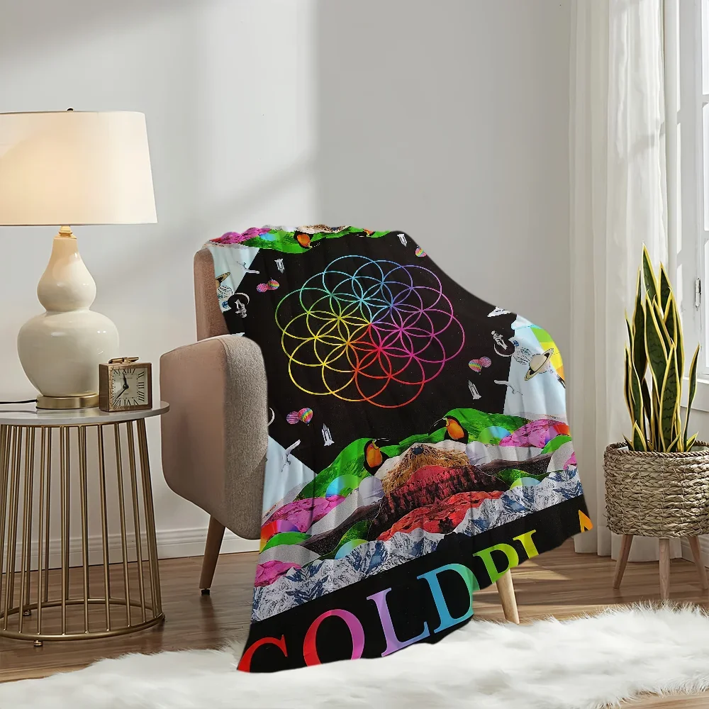 

Coldplay Moon Music Plush Blanket for Sofa Living Room Bedroom Office Travel Birthday Gifts for Kids Adults