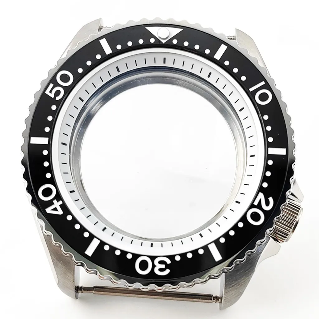 علبة ساعة من الفولاذ المقاوم للصدأ بإطار من السيراميك ، صلب 316L ، زجاج ياقوت ، ملحقات حركة أوتوماتيكية ، قطع غيار لـ NH35 ، NH36 ، 42