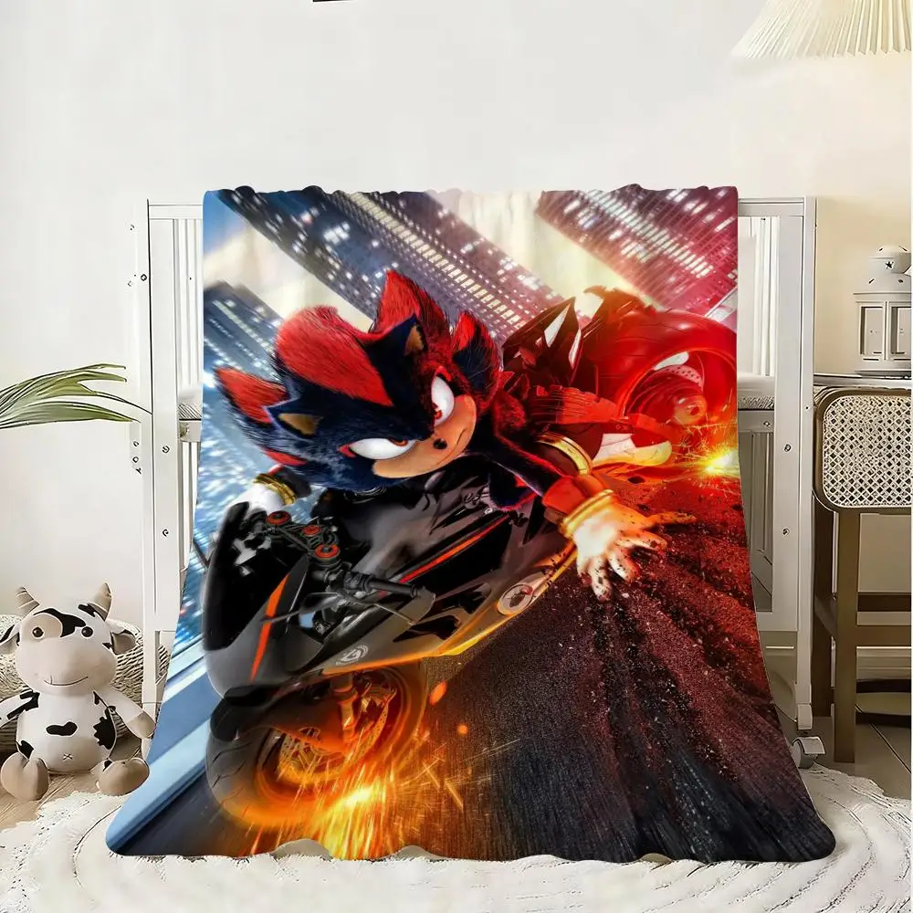 S-SonicS The HedgehogS Throw Flannel Fluffy Soft Blanket Warm Skin-Friendly Throw for Sofa Bed Office Nap Winter