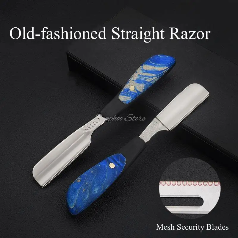 

Barber Manual Straight Edge Razor Stable Wooden Handle Haircut Beard Eyebrow Shaving Tool Retro Shaver Hairdresser Trimming