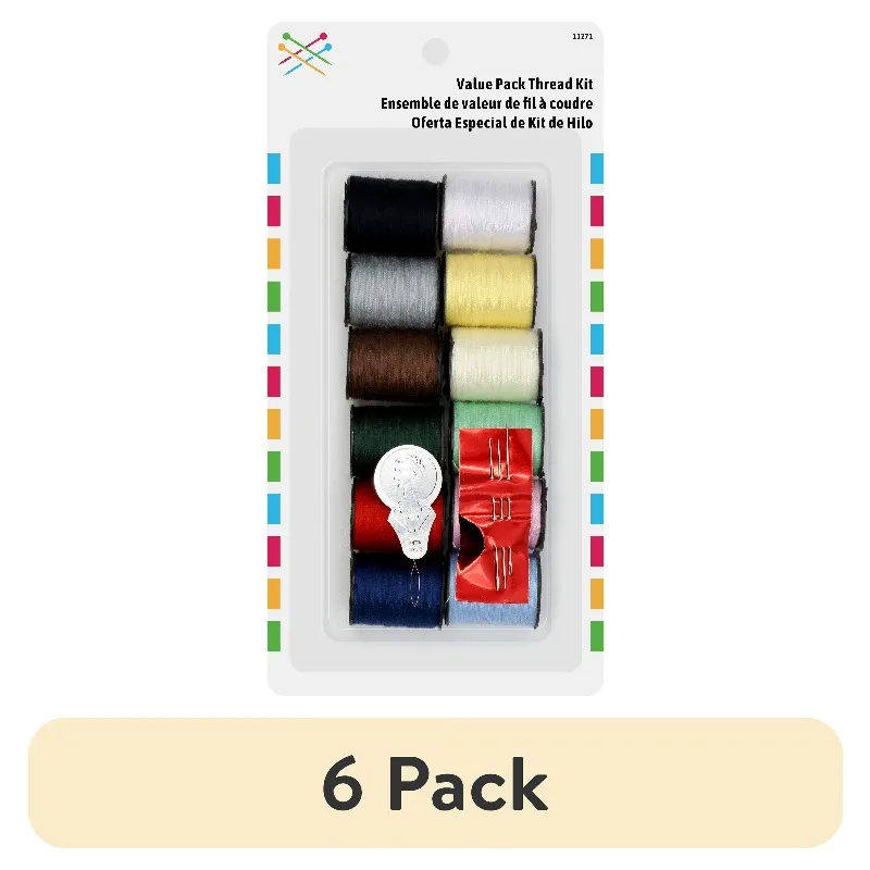 

Набор ниток (6 упаковок), 12 штук, разные цвета. В комплект входят иглы и нитевдеватель.