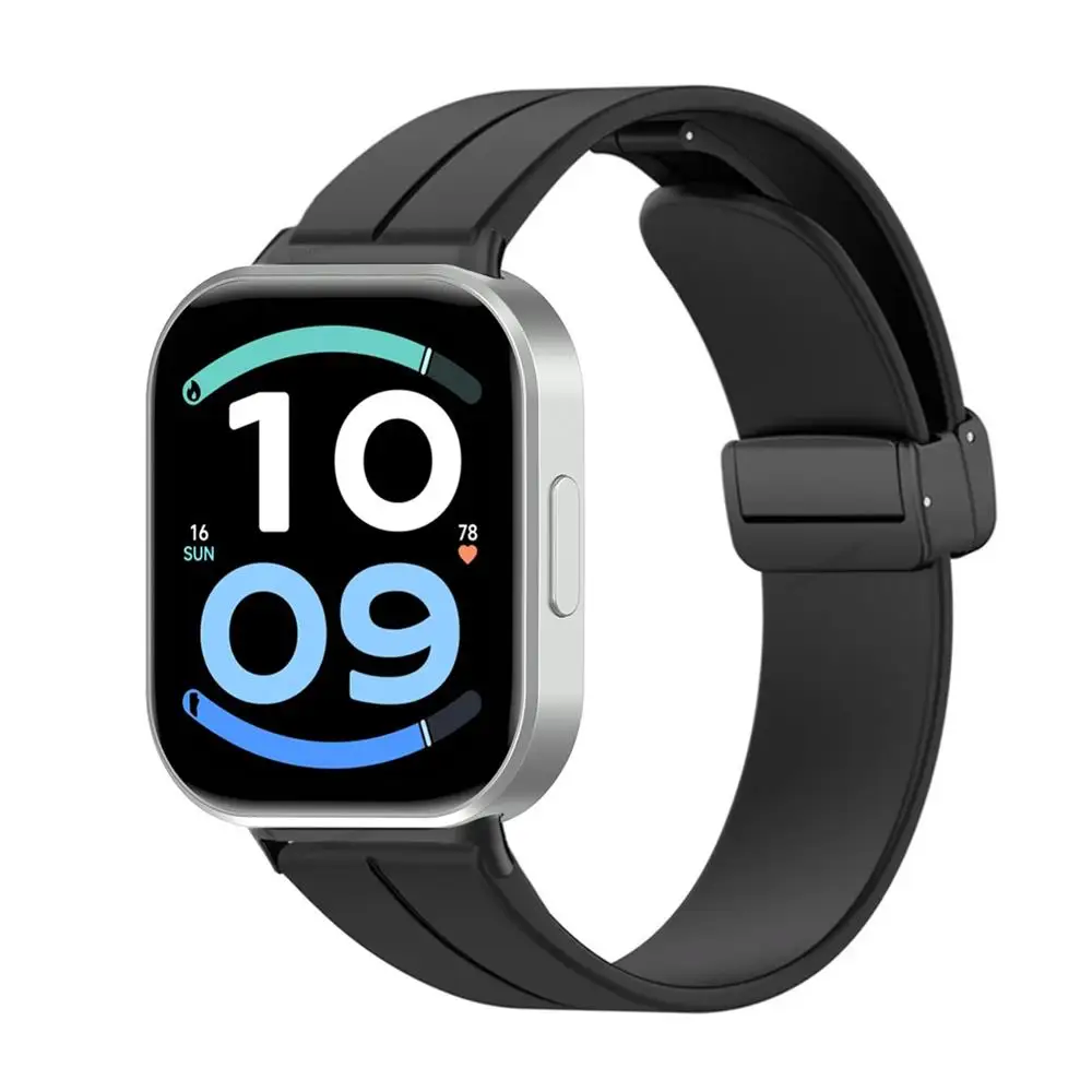 Silicone Strap Magnetic Folding Buckle Watchband for Redmi Watch 6 Active 6Lite 6 5 4 Sport Band for Mi Band 10/9/8 Pro Bracelet