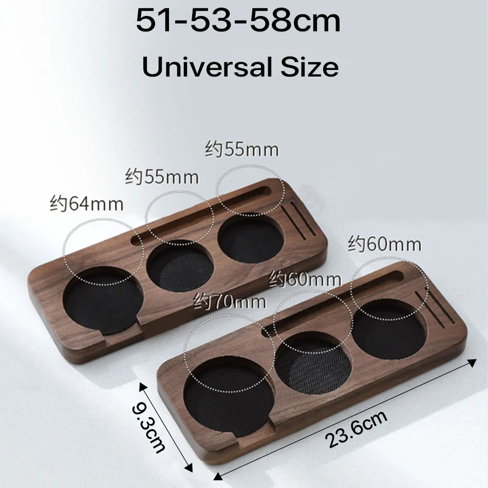 Coffee Tamper Mat Station Stand Portafilter Holder Support Base Rack Walnut Wood For 51MM 54MM 58MM Espresso Accessories Barista