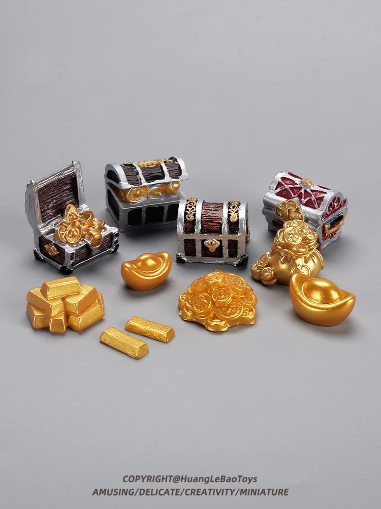 

Mini simulation gold treasure chest exploration gold coin fish tank landscape decoration treasure ornaments