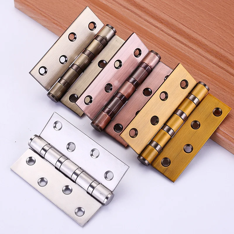 Stainless steel hinged cabinet door hinge plastic steel door folding heavy duty door bearing hinge 4-inch bedroom door hinge