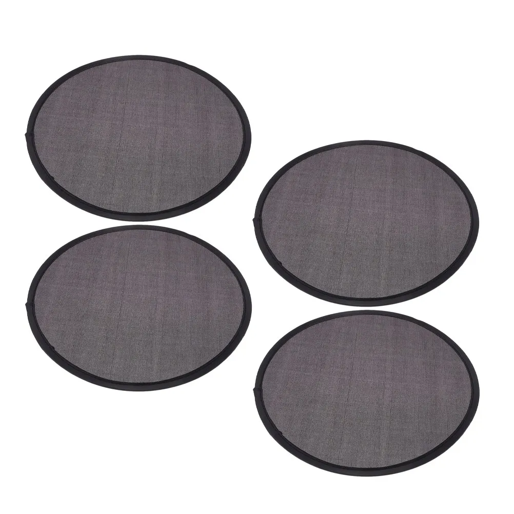 4 Pcs Portable Fan Fold Foldable Round Handheld Circular Dancing for Woman Black Fans Dance Paddle