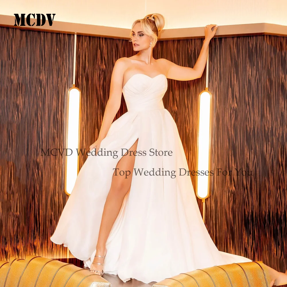 

MCDV A-line Classic vestidos de novia Wedding Dress Sleeveless Bridal Gowns Strapless Backless Wedding Gown Customized 2025