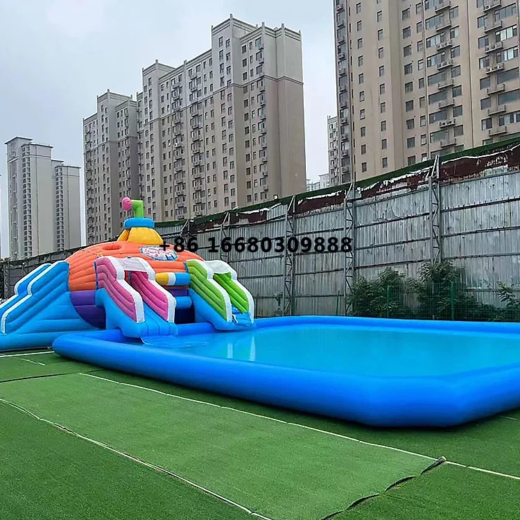 

Pvc Air Tight Inflatable Dock Sea Lake Floating Yacht Pontoon Inflatable Mini Water Pool Slide