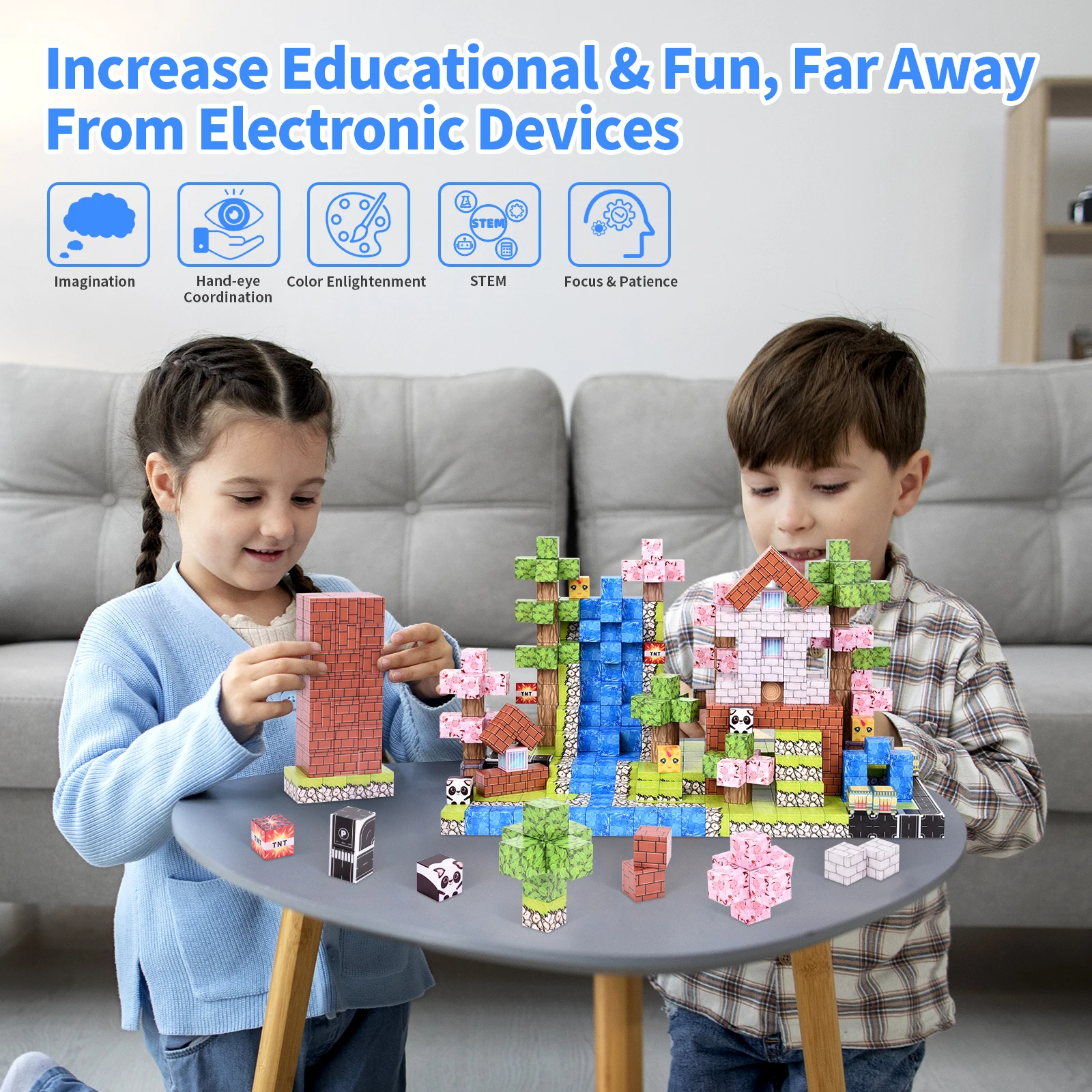 100 stuks aangepaste serie magnetische bouwstenen. Praat rijke kleuren, ze kunnen gemakkelijk worden geadsorbeerd en vrij worden gemonteerd, die hel