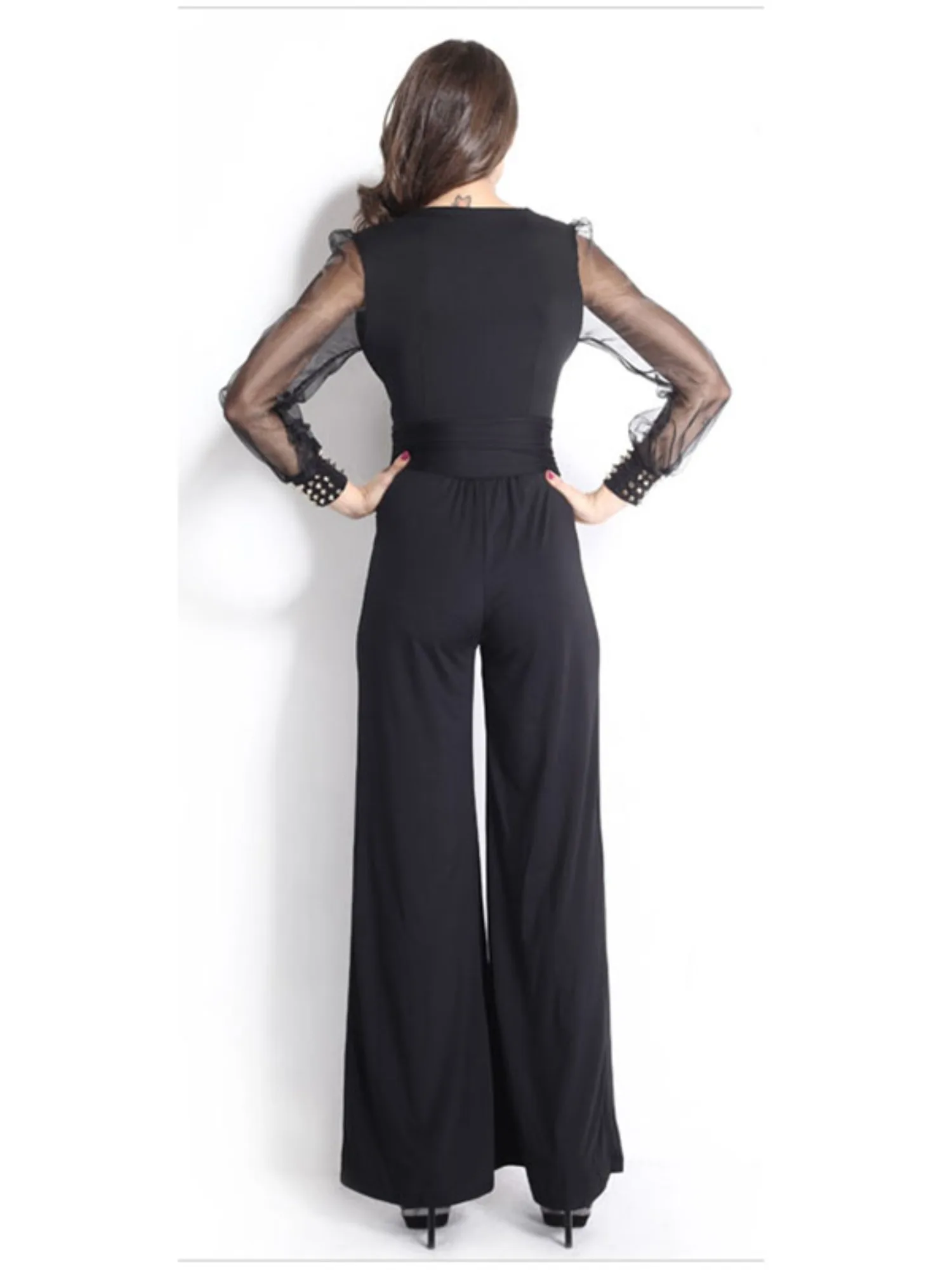 Casual losse jumpsuits voor dames, overall met lange mouwen, wijde pijpen, lange broek, rompertjes