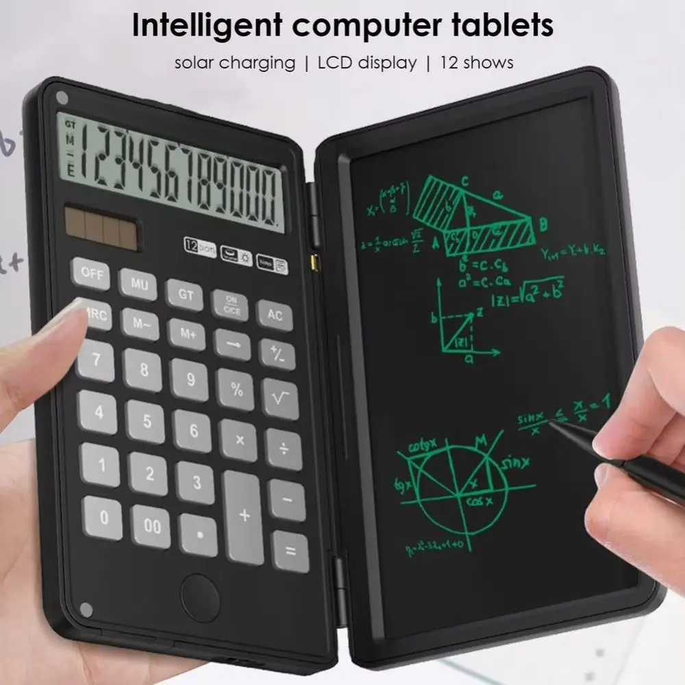 

2in1 Scientific Calculator Large Screen Display Foldable Function Calculators with Tablet Practical with Stylus Pen