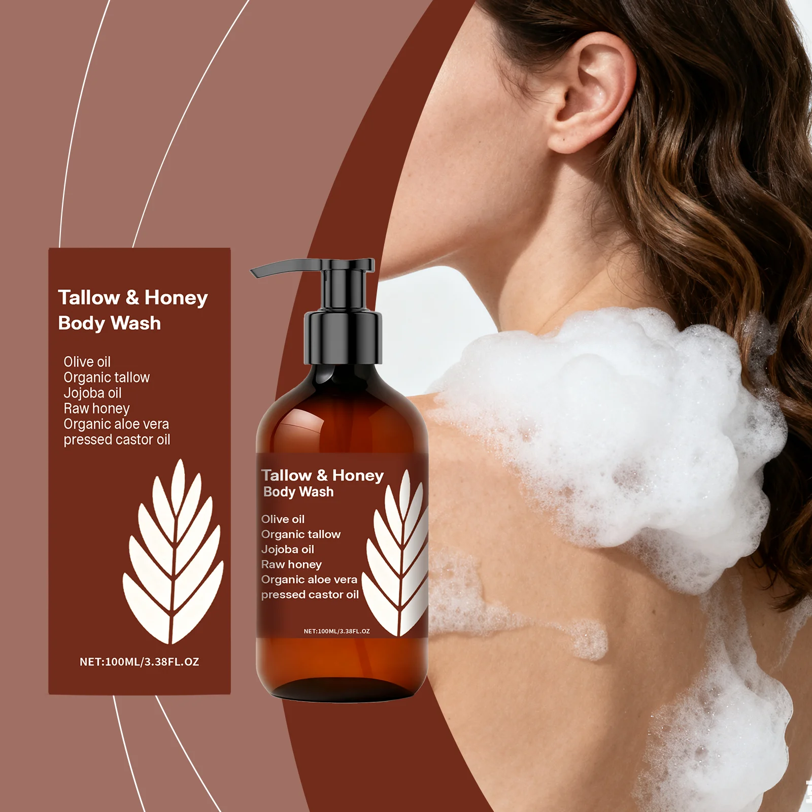 جل استحمام طويل القامة على شكل عسل البقر، مضاد للأكسدة، يطهير البشرة، الأوساخ، البشرة الناعمة، يزيد من مرونة البشرة، رغوة غنية، غسول الجسم #1