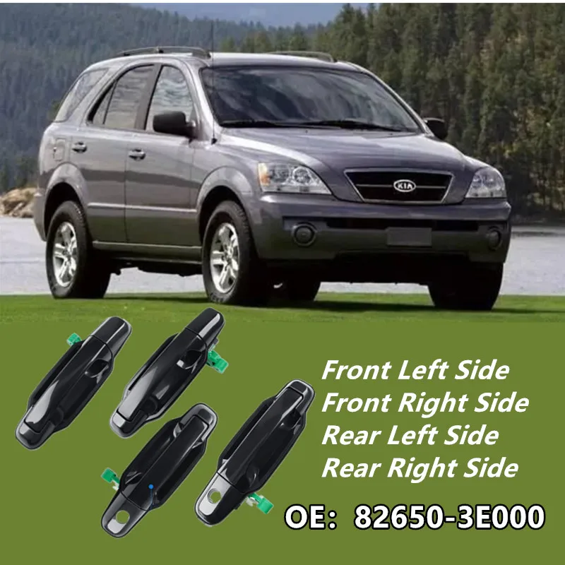 Exterior Door Handles For Kia Sorento 2003 - 2009 Replaces 82650-3E000 81158 81155 Front Rear Left & Right Outside Door Handles