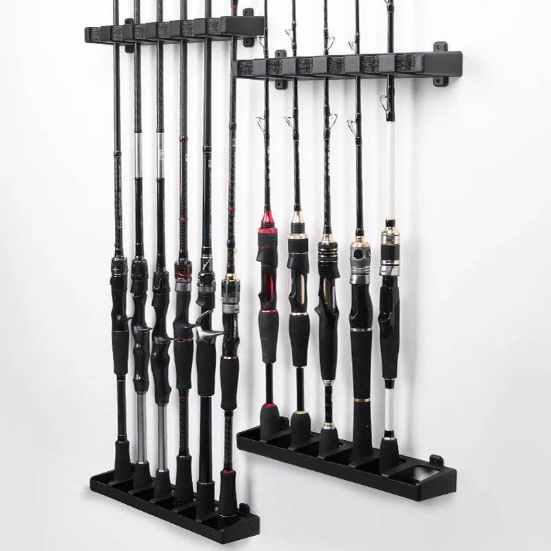 HISTAR 1Pc 6 Hole 1 Pair ABS PVC Material EVA Holder Durable Horizontal Tool Accessories Wall Mounted Fishing Rod Rack