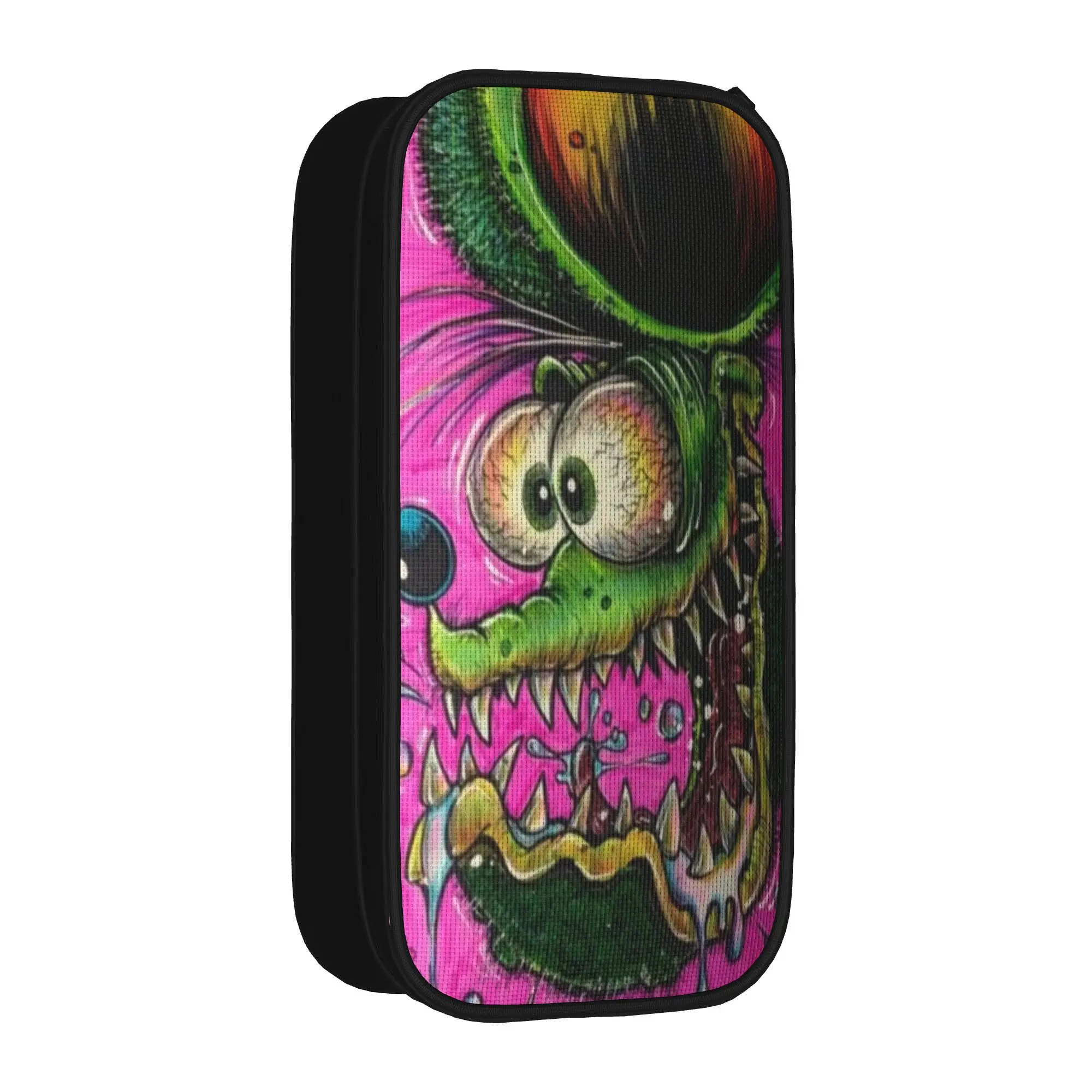 Creative Rat Fink Pencil Cases  Pencil Box Pen Holder for Girls Boys Large Storage Bags School Supplies Zipper Stationery