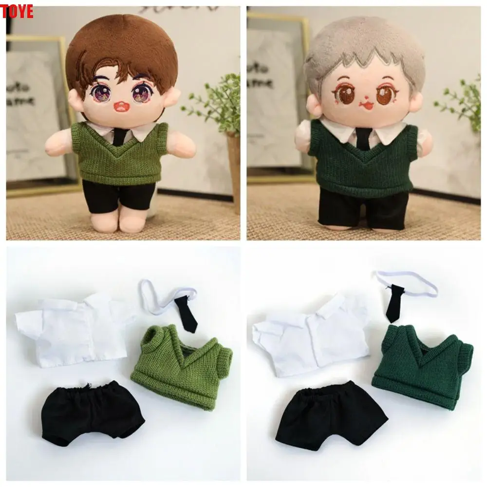 

Knitted Sweater Cotton Doll Clothes DIY Gift Toys Doll Pants 20cm Dolls Overalls Outfit T-shirt Plush Doll's Clothing