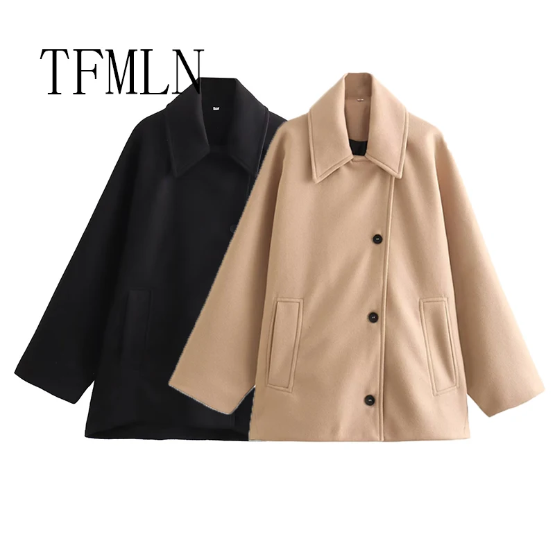 

TFMLN Женская куртка большого размера с длинным рукавом, женский плащ, осенние куртки-бомберы для женщин, зимние новые пальто и куртка