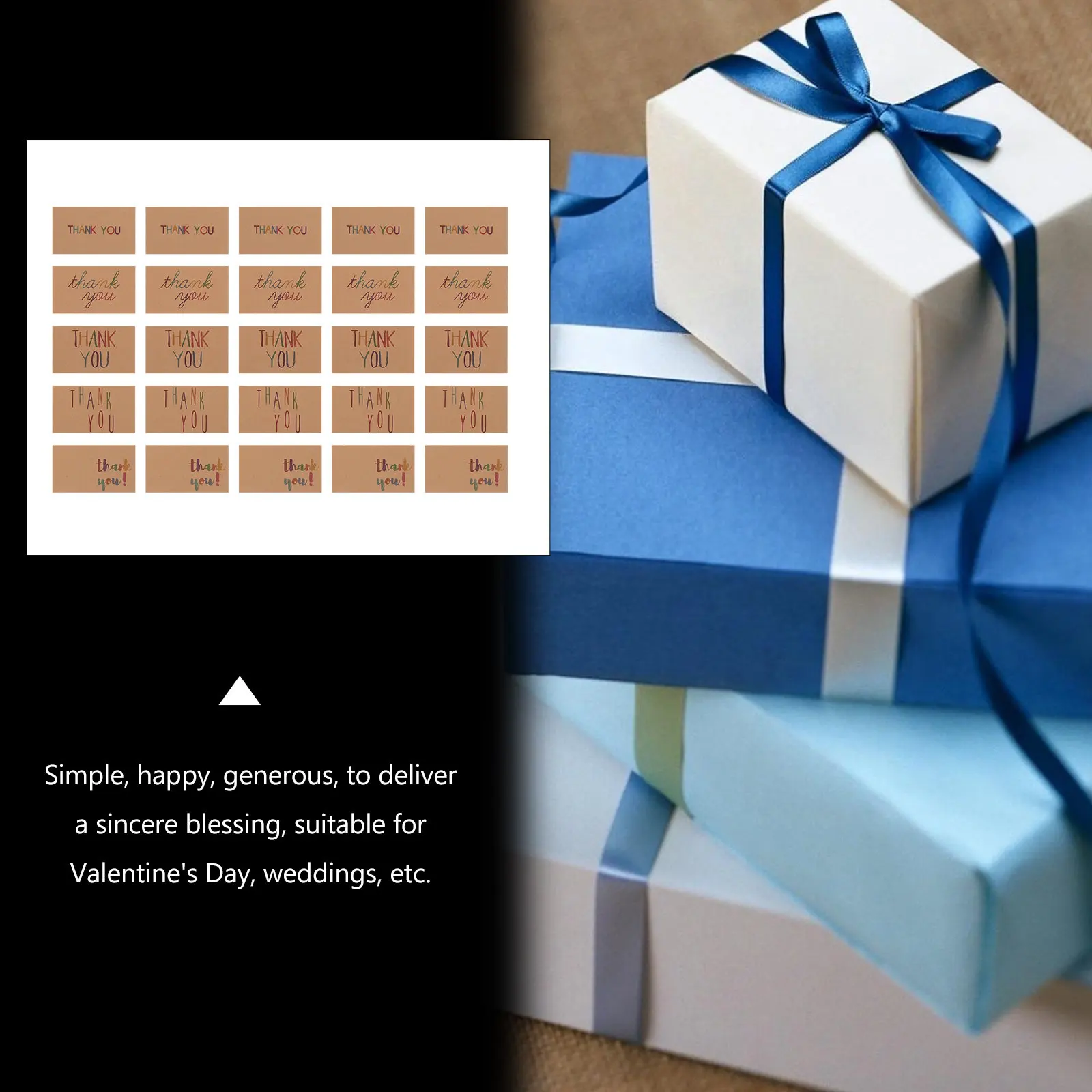 

150Pcs Thank You Cards Greeting Cards Elegant Blessing Wedding Message Creative Gift Festive Holiday Party Coated Paper