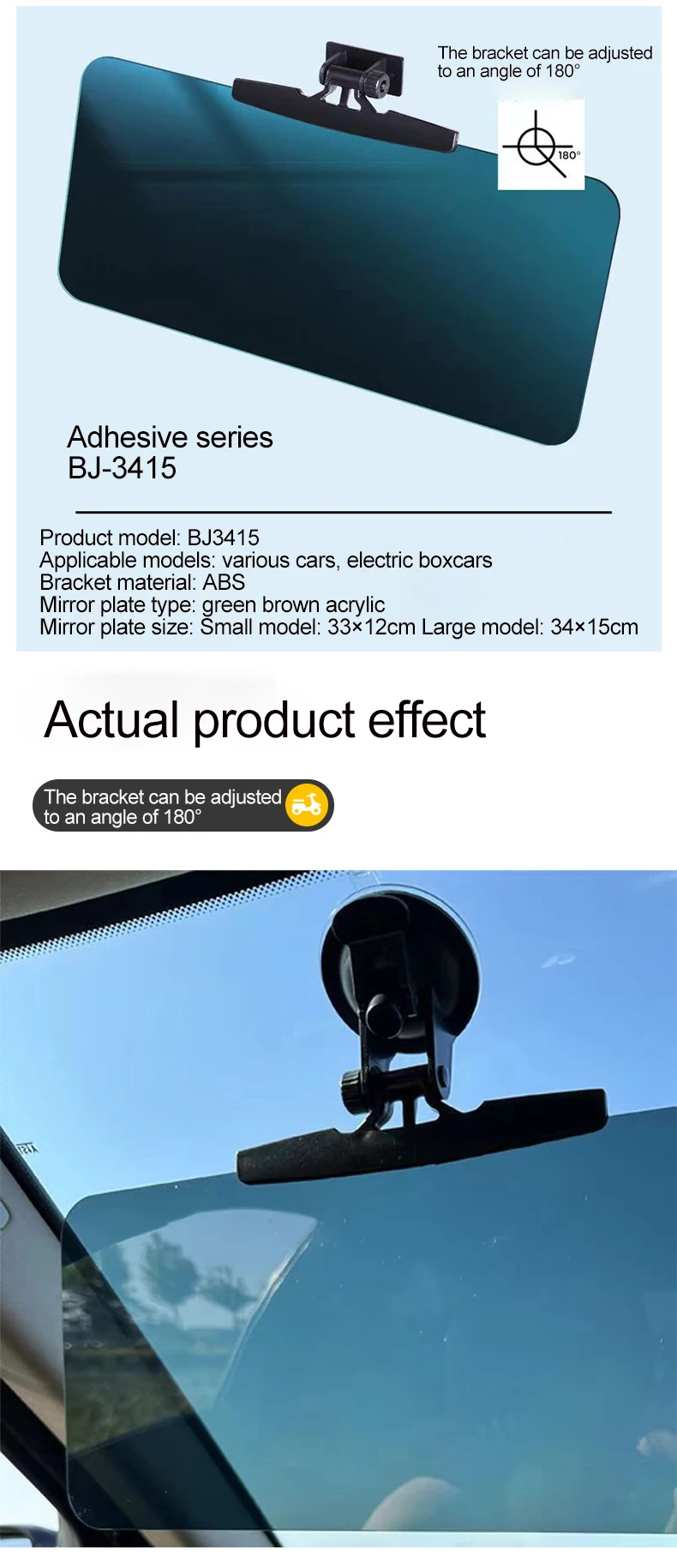 S/L Auto-Sonnenblende, blendfrei, UV-Schutz, drehbar, verstellbar, klare Sicht, sicheres Fahren, Autozubehör – Detail 5