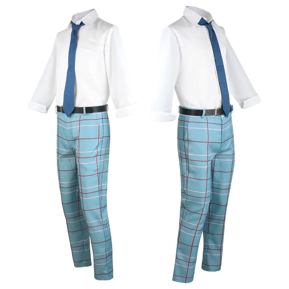 Gojo Wakana Cosplay Anime My Dress-Up Gojo Wakana Cosplay Costume Wig School Uniform Blue Pants Shirt Halloween Costumes for Men