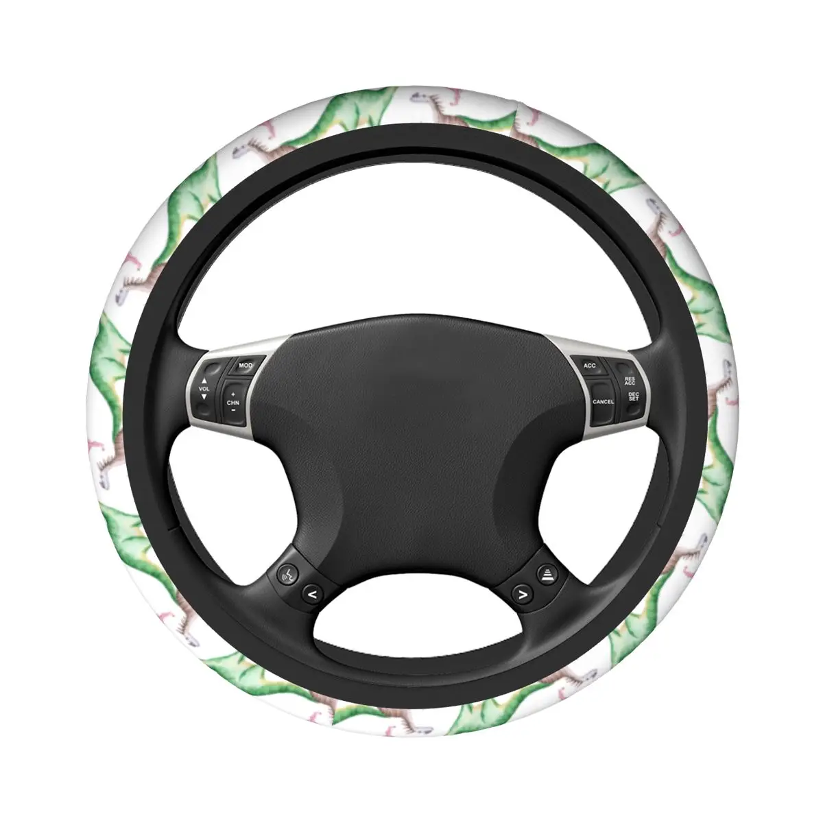 Cute Dinosaur Car Steering Wheel Cover 38cm Universal Stegosaurus Animal Elastische Car-styling Car Accessories