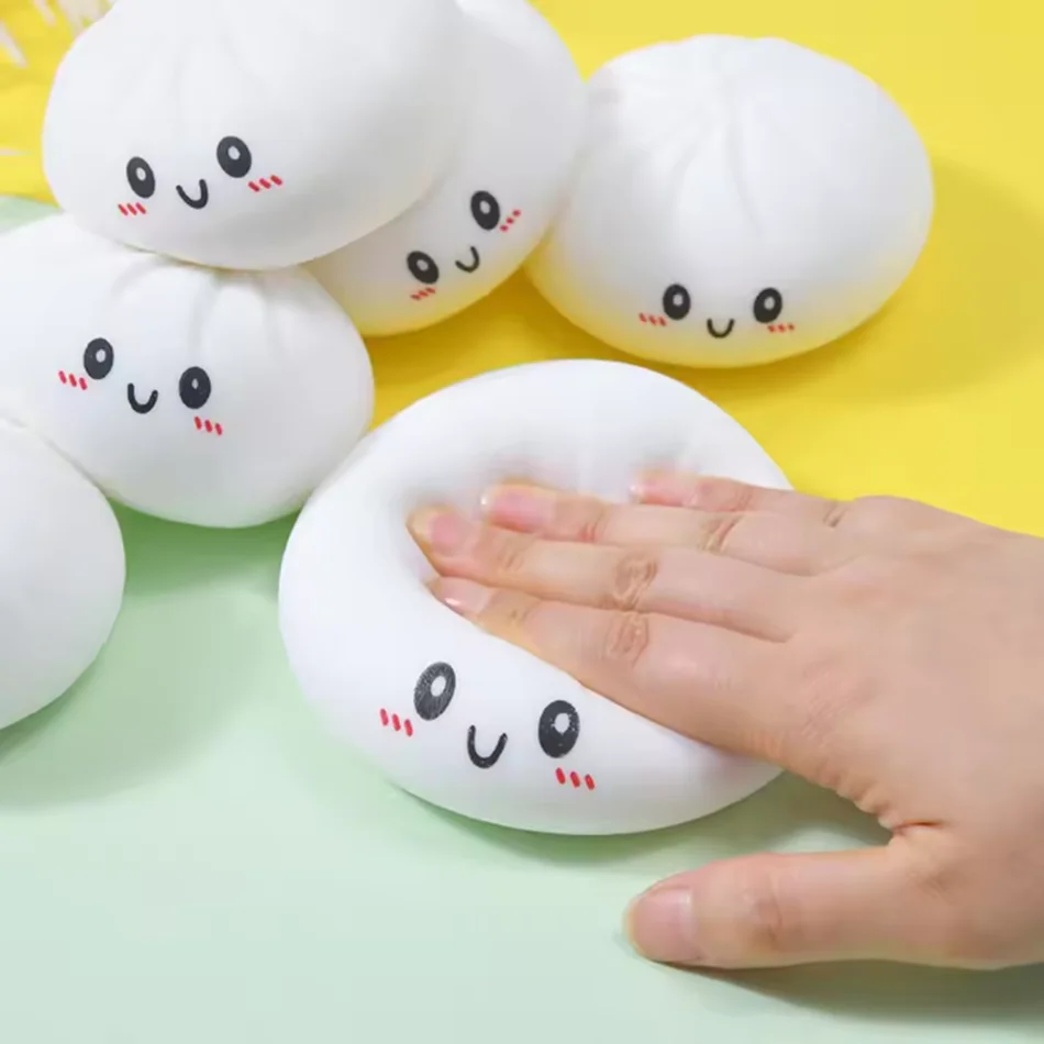 

Разноцветные сенсорные игрушки-антистресс в виде пельменей и булочек с пароваркой, имитация еды, сжимаемые шарики-сквиши, подарок