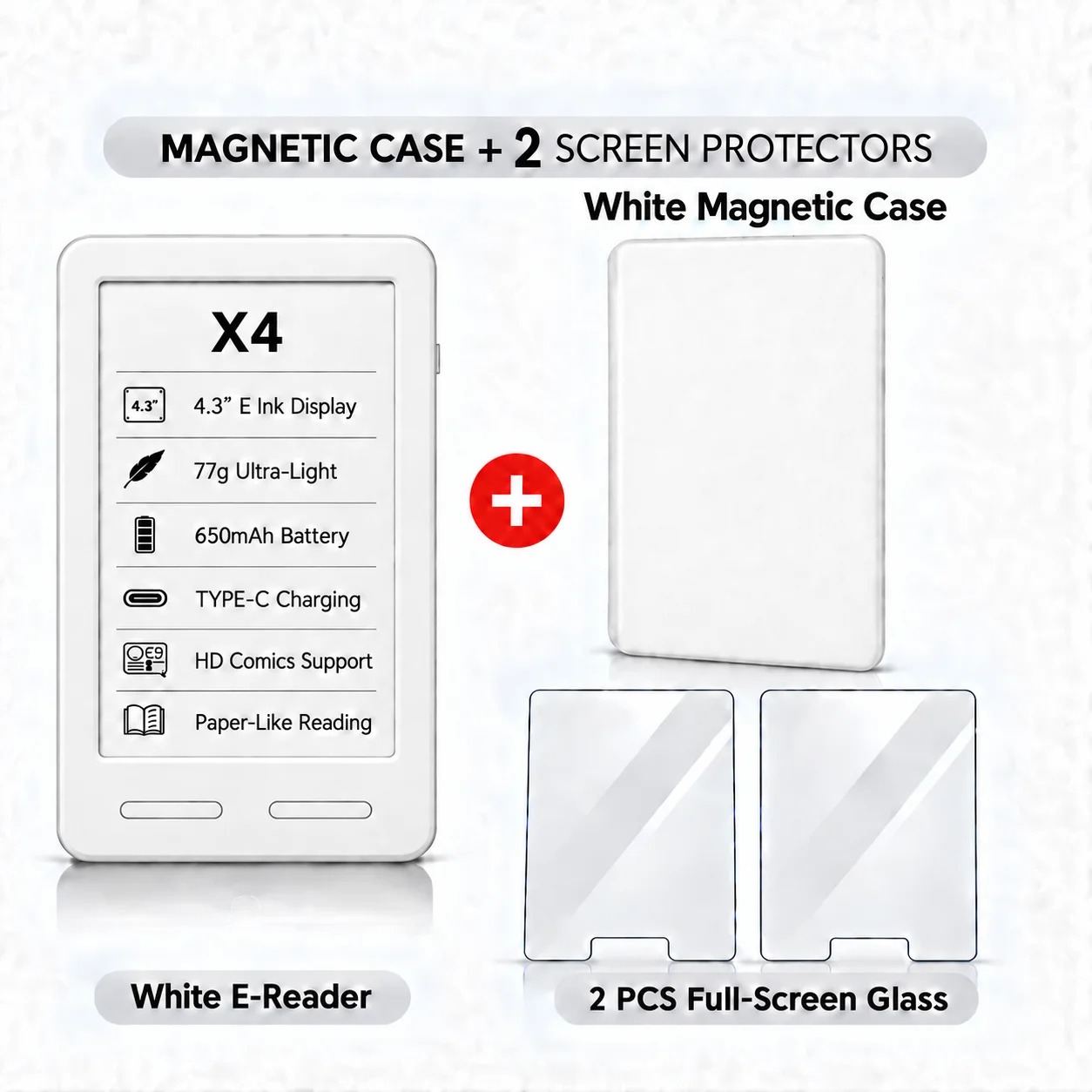 XTEINK X3 X4 X4 Pro: draagbare e-reader met e-ink-display, compact formaat, lichtgewicht, ideaal voor onderweg, op het werk en voor dagelijks lezen.