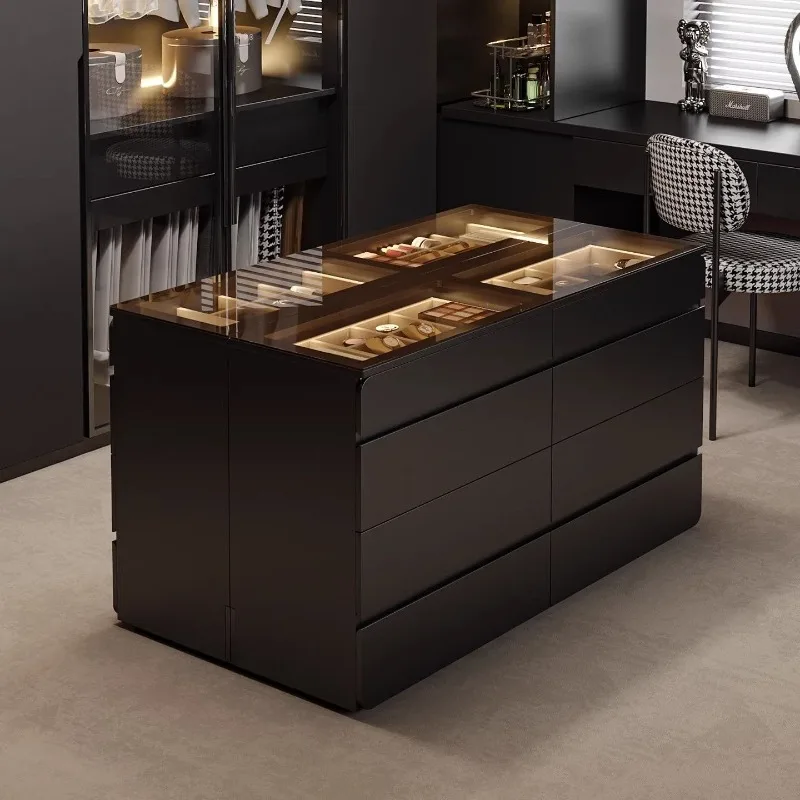 Cloakroom Nakajidai Home Jewelry Storage Cabinet Display Floor Cabinet Bedroom Double-sided Drawer Display Cabinet
