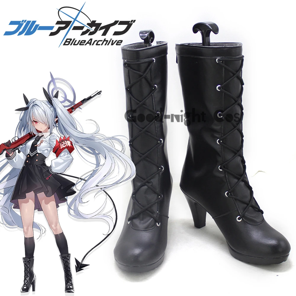 Game Blue Archive siromi iori Cosplay Shoes black high heels Boots shoes Props Women siromi iori Role Play Custom Made