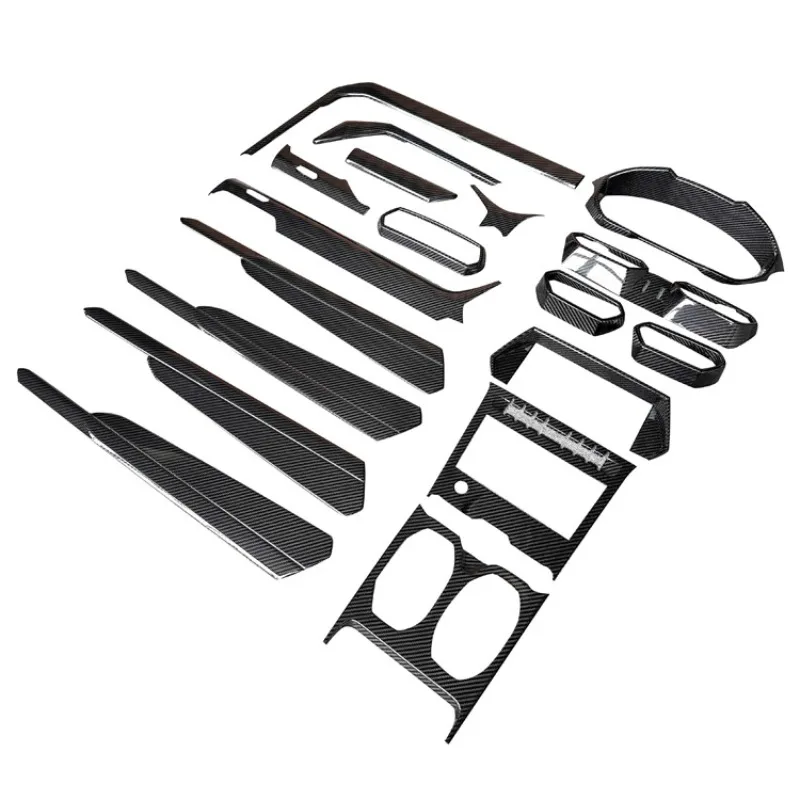 Suitable for automotive dry carbon fiber interior central control panel screen door panel sticker