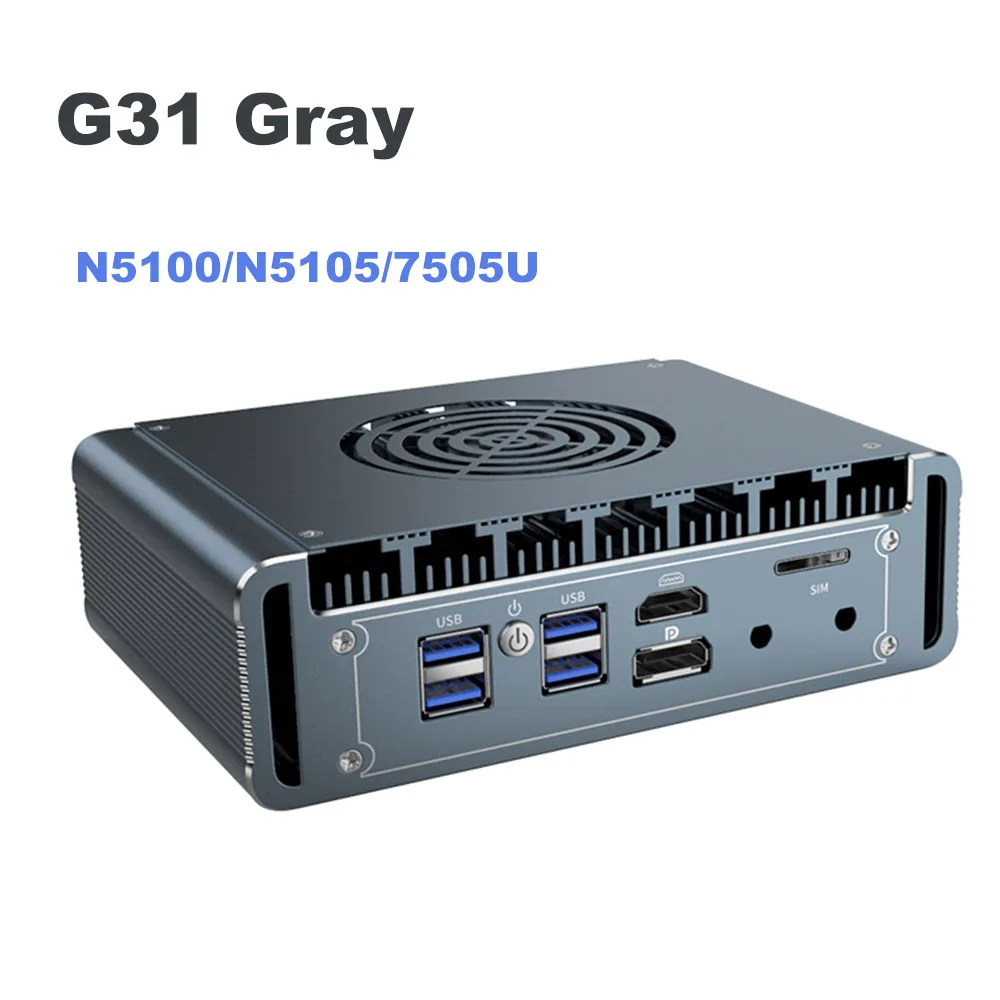 G31 Intel Celeron N5105/N5100/7505U Soft Router Fan Mini PC 4x Intel i226 2.5G LAN pfSense Firewall Appliance ESXI AES-NI