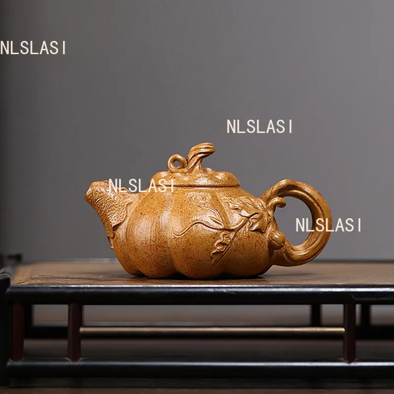 130ml Pumpkin Purple Clay Pot Chinese Small Capacity Teapot Home Kung Fu Tea Set High End Gifts Internal Push Ball Hole Filter
