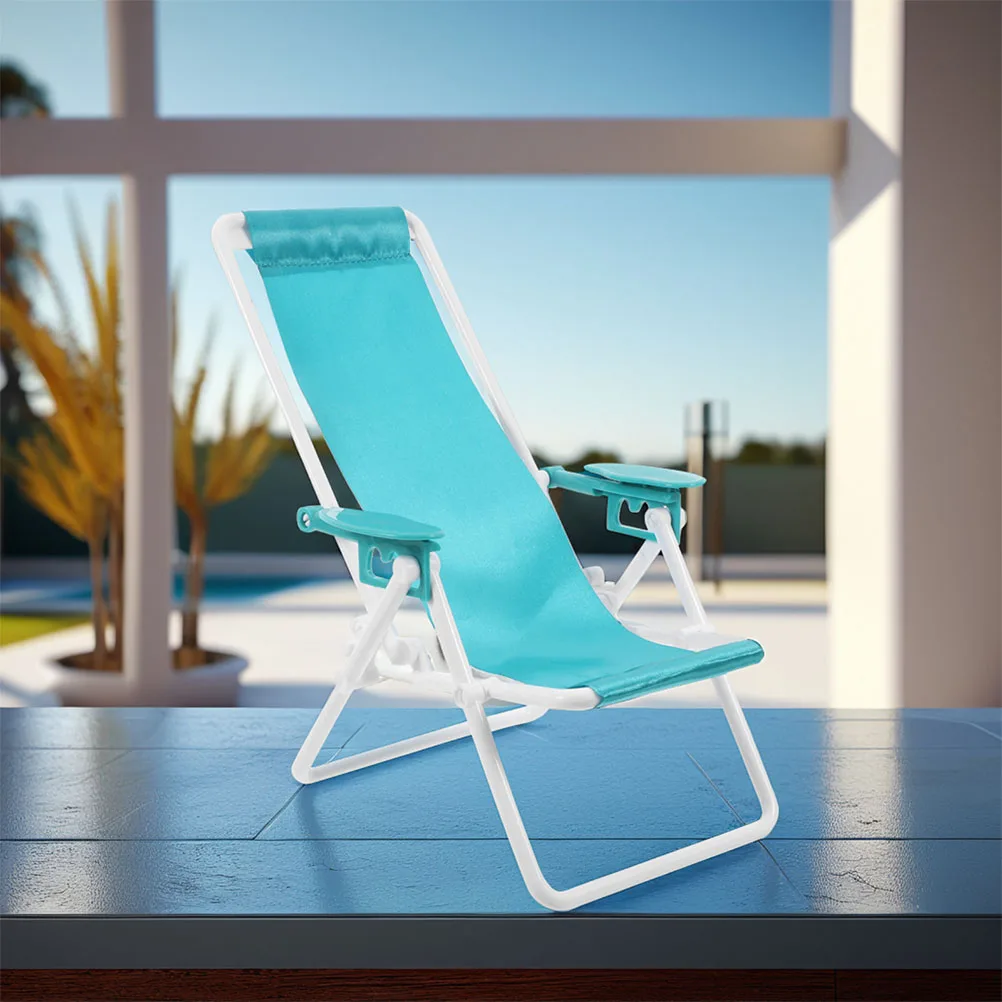 4 szt. Przenośne Krzesło Plażowe Małe Składane Miniaturowe Dekoracja Domku dla Lalek Krzesła do Opalania Składane Meble