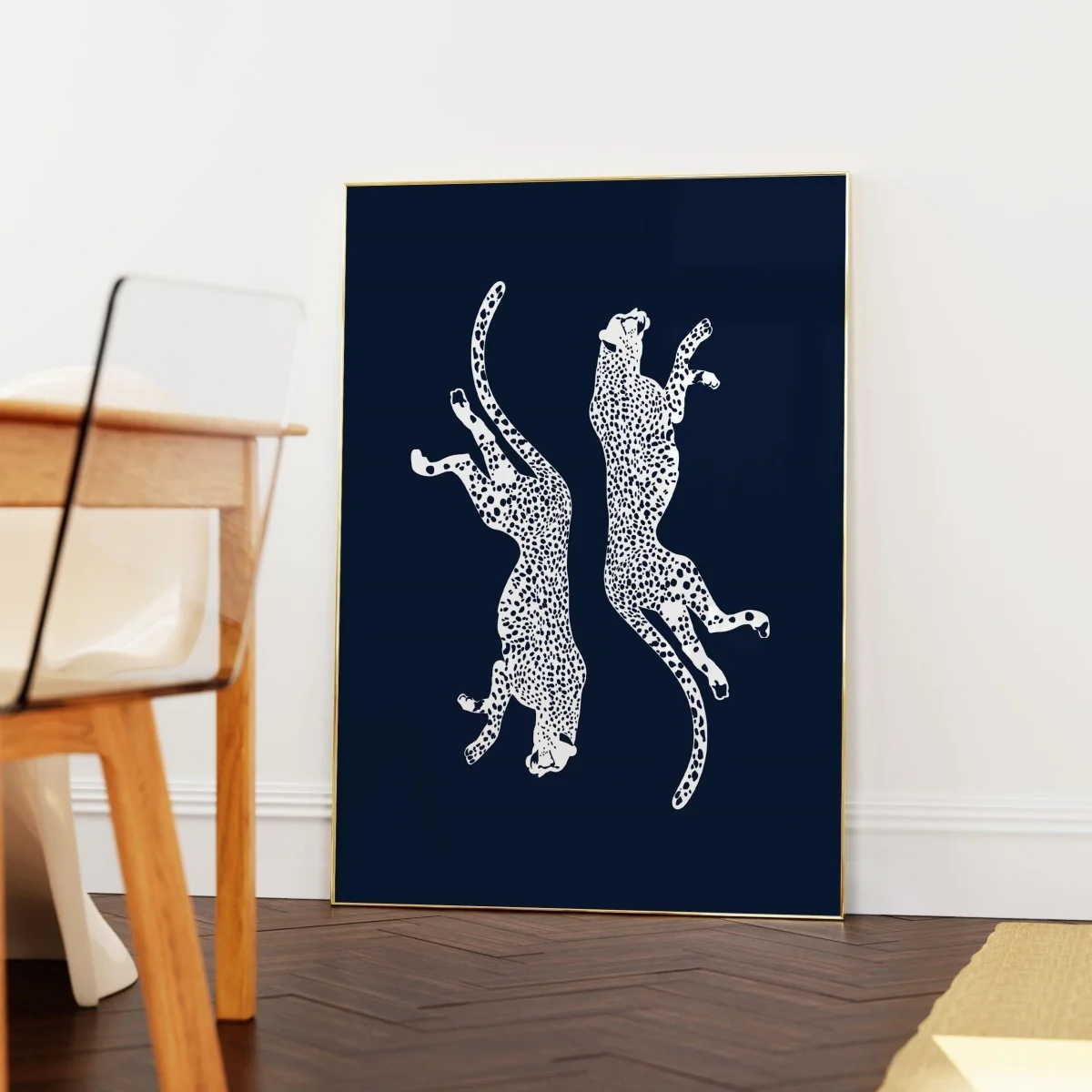 3pcs/set Retro Navy 8 Ball Lucky Girl Cheetah Abstract Canvas Print Poster Modern Funky Chic Animal Art Prints Home Decor Poster
