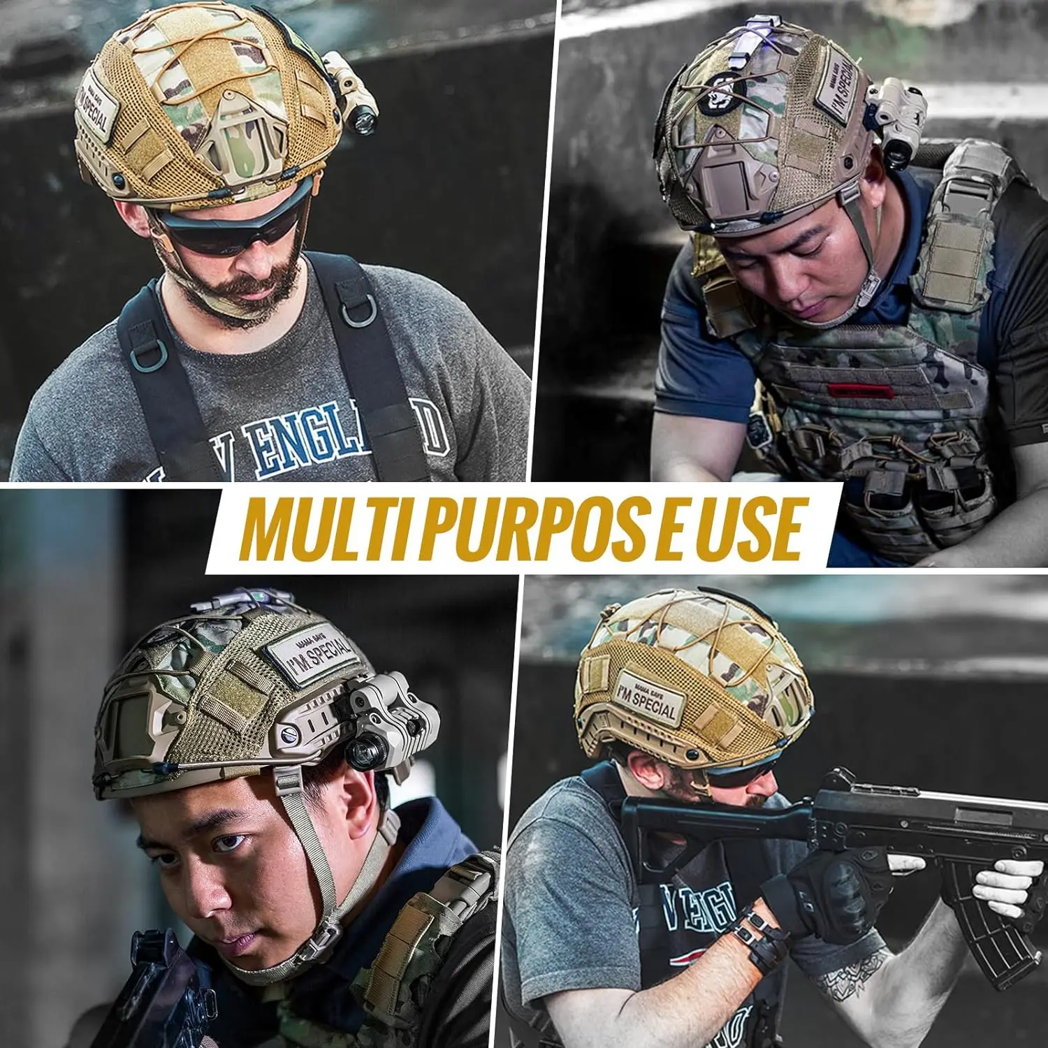 Booiu capa de capacete tático rápido, caça ao ar livre, tiro, jogo de guerra, airsoft, pano, camuflagem, paintball, acessórios de capacete