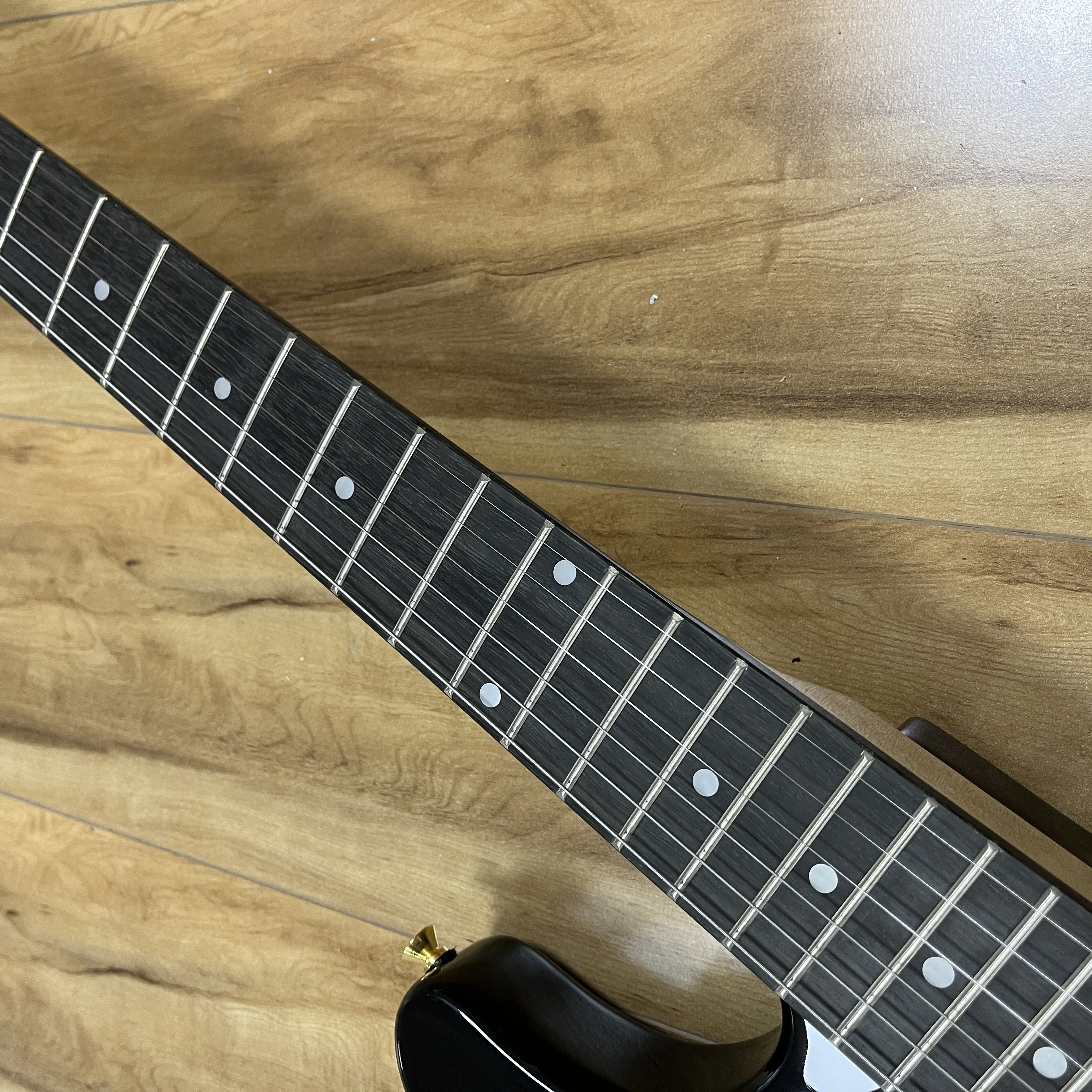 Black Electric Guitar Cherry Wood Body Gold Bridge Accessories  SSH Pickups 22 Frets 6 Strings, Rosewood Fingerboard. Theme Guitar Gift. US Warehouse Stock. Free Shipping. view 3