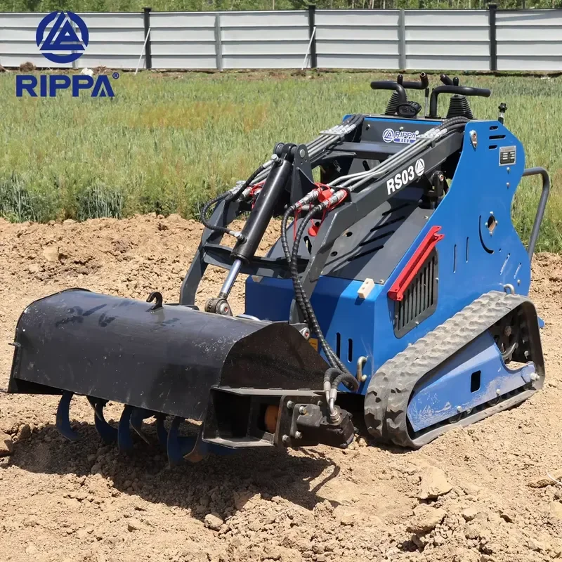 Crawler Front End Loader Mini Skid Steer Loader Tractor Loader with Snow Blower High Efficiency Pump & Engine