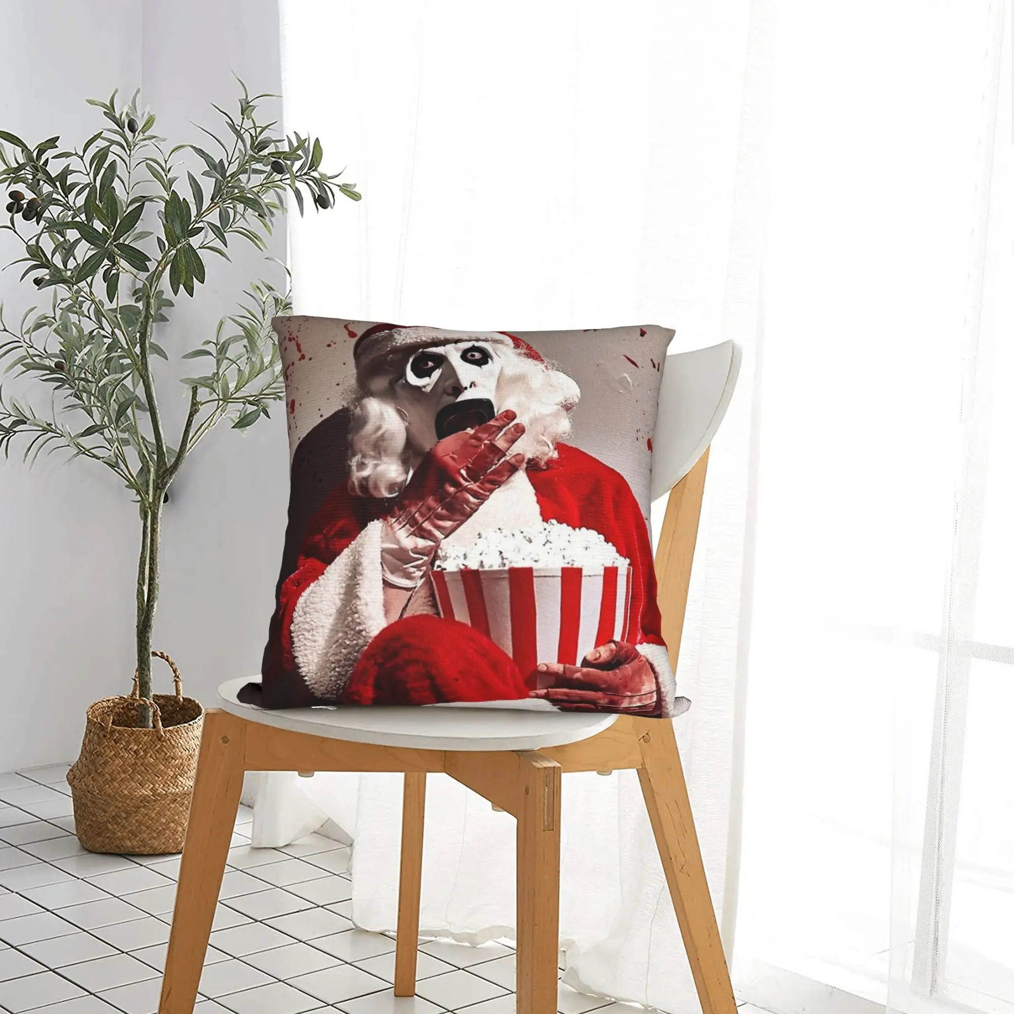 Art The Clown Terrifier Pillowcase Soft Cushion Cover Decor Halloween Throw Pillow Case Cover Chair Square