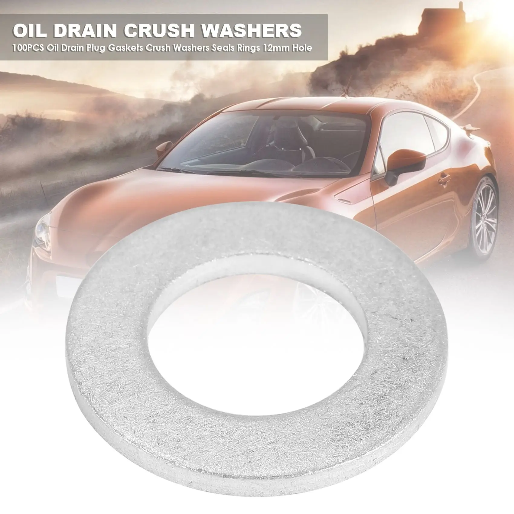 100PCS Oil Drain Plug Gaskets Crush Washers Seals Rings 12mm Hole for Toyota for Scion for Lexus 90430-12031 9043012031