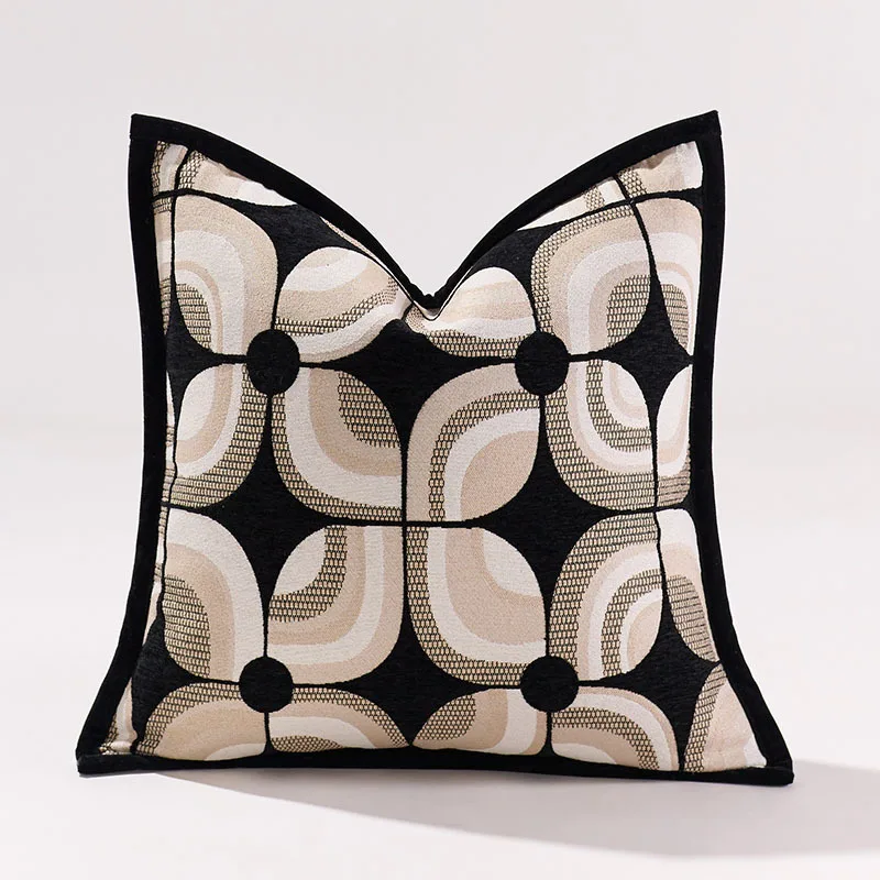 Black Khaki Pillows Geometric Cushion Case Modern 45x45 50x50 Decorative Pillow Cover For Sofa Chair Bedding Home Decorations