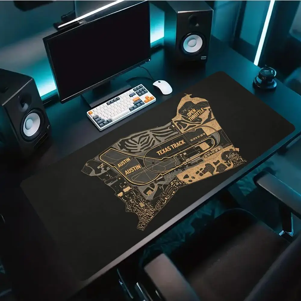 Race Track Circuit Map Extended Gaming Mouse Pad Non Slip Desk Surface Formula Racing Circuit Blueprint Pattern For Gaming