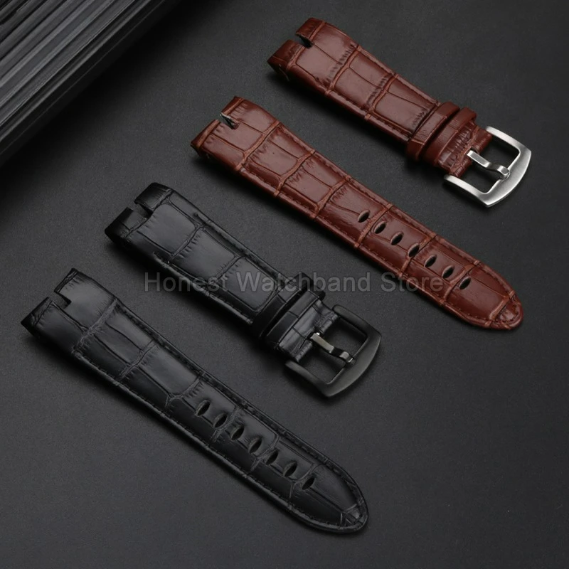 26 мм коричневый/черный эластичный гибкий изысканный аксессуар для часов из воловьей кожи для Roger Dubuis EXCALIBUR бамбуковый тканевый ремешок для часов