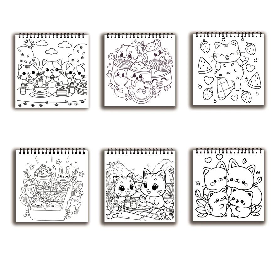 Kleurboek - 7,87 x 7,87 inch 32 pagina's cartoon dier kleurboek - perfect cadeau voor familie of vrienden