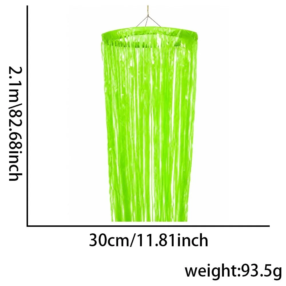 2.1m Neon Tassel Curtain Tube Hanging Design Bright Fluorescent Effect Party Ceiling Hanging Decor Easy To Install & DIY PET