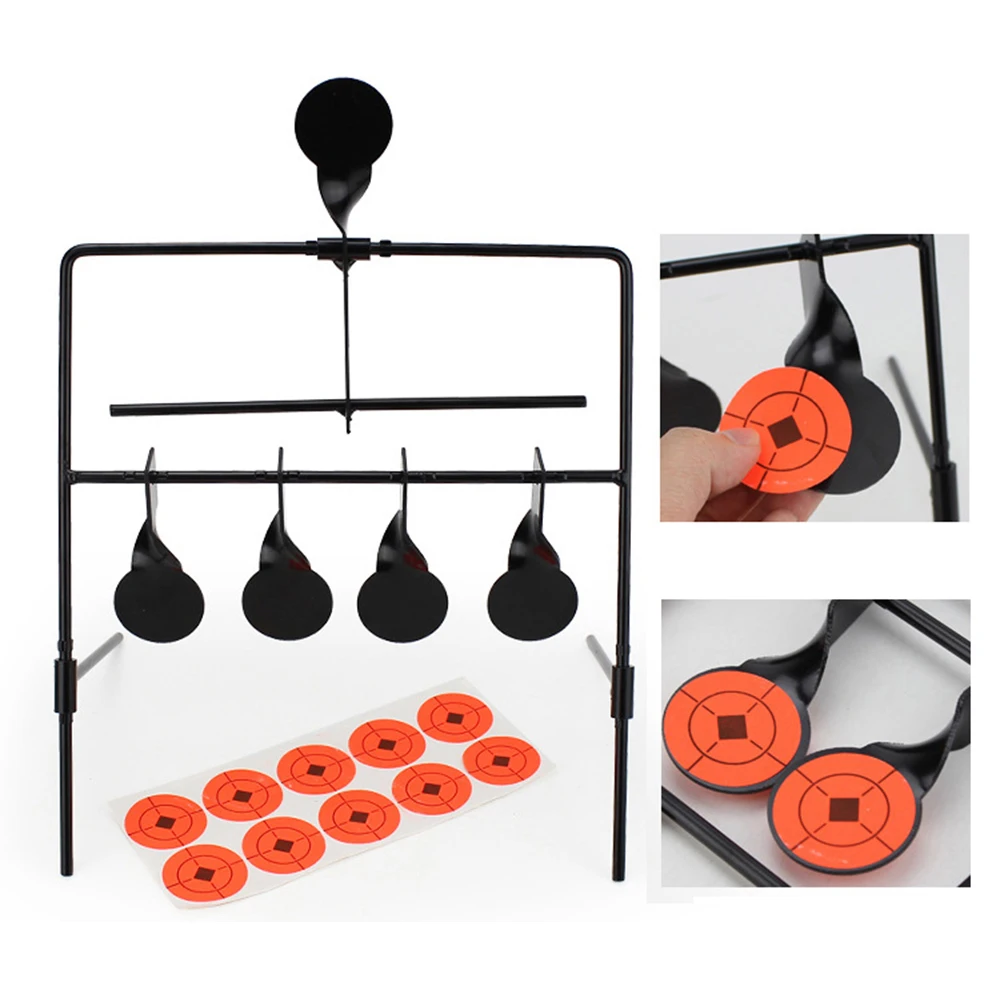 Rotating Metal Target Stand 4+1 Shooting Training Iron Targets for Airsoft, Air Rifle, Air Pistol