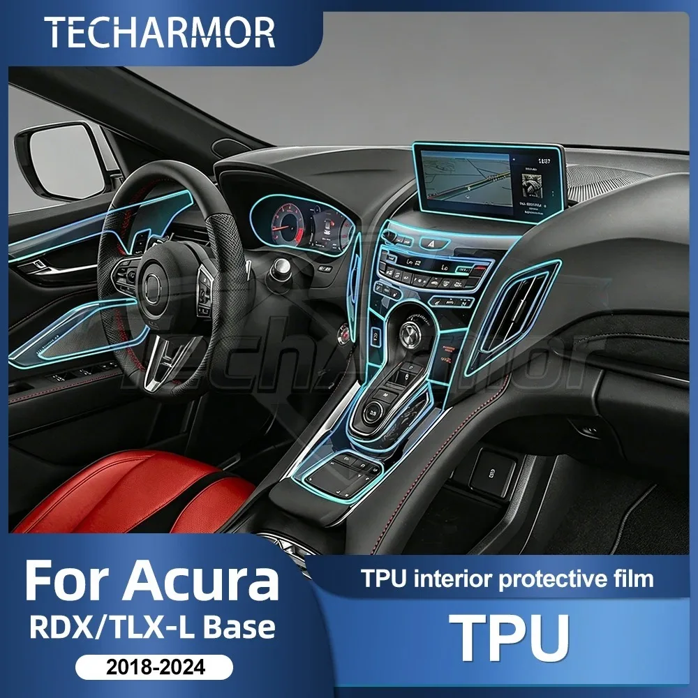 For Acura RDX 2018-2024 Car Interior TPU Protector Anti-scratch Film Auto Protective Transparent Anti-tear Stickers Accessories