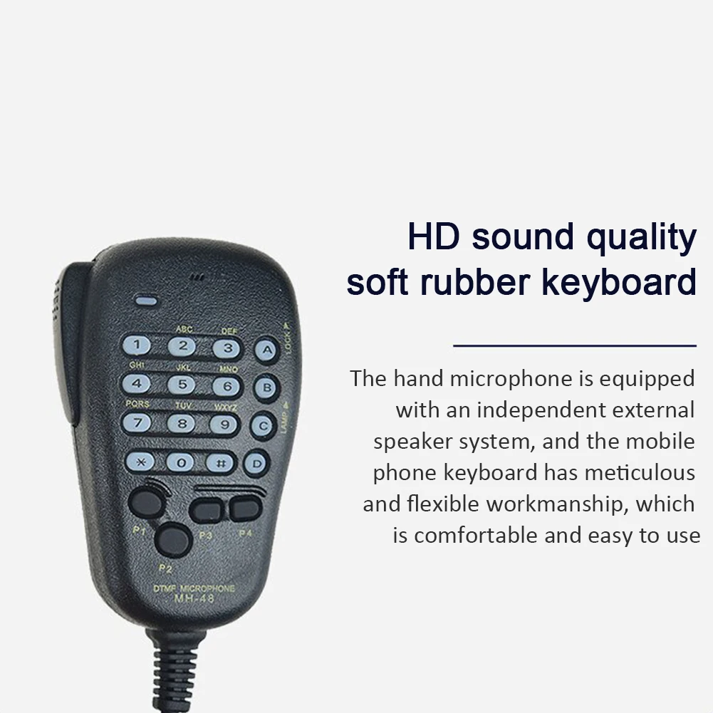 Speaker Clear Sound DTMF Microphone Waterproof Non Slip 6 Pin Radio Station Coil Cord Remote Long Fit For FT-7800R FT-7900R